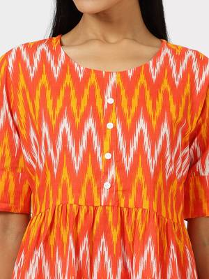 Anushil printed long kurti dress for women - a-line dress, one piece outfit 5