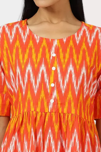 Anushil printed long kurti dress for women - a-line dress, one piece outfit