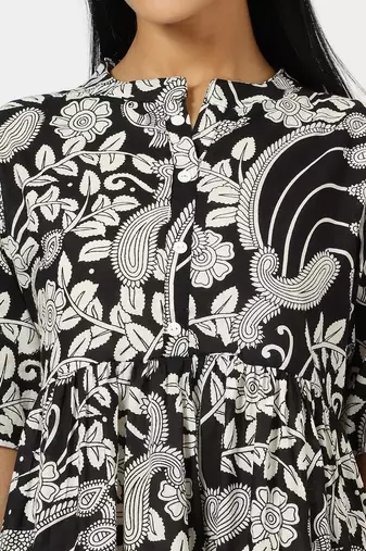 Anushil printed long kurti dress for women - a-line dress, one piece outfit