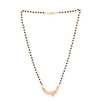Black beads mangalsutra with cap (short) and earrings set one gram gold 5