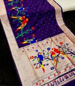 Koram Blue Kanjivaram Pathani And Mina Zari Weaving Designer Saree With Blouse For Women