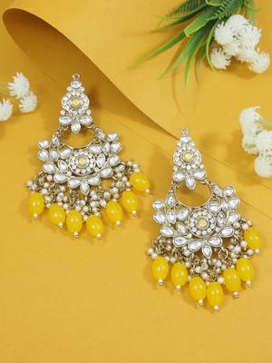 traditional kundan pearl chandbali earrings 1