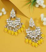 traditional kundan pearl chandbali earrings