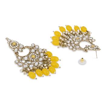 traditional kundan pearl chandbali earrings 2