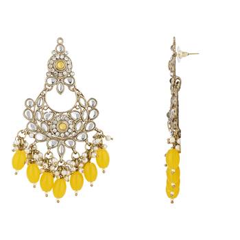 traditional kundan pearl chandbali earrings 3