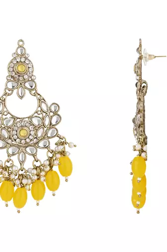 traditional kundan pearl chandbali earrings