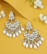 traditional kundan pearl chandbali earrings