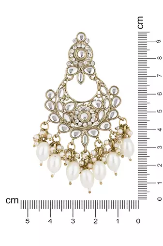 traditional kundan pearl chandbali earrings