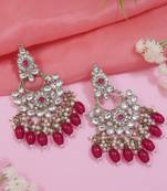 traditional kundan pearl chandbali earrings