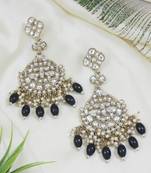 traditional kundan pearl handcrafted dangle chandbali earrings ethnic jewellery