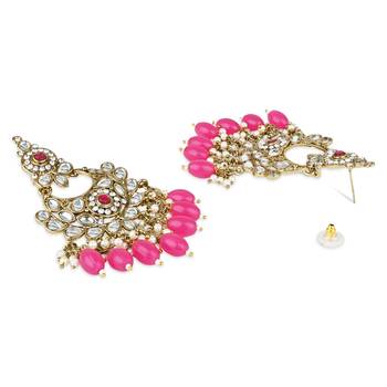 traditional kundan pearl chandbali earrings 2