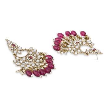 traditional kundan pearl chandbali earrings 2