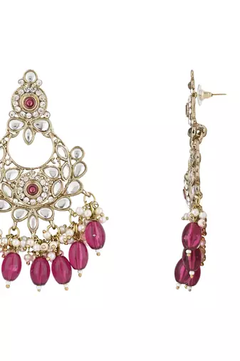traditional kundan pearl chandbali earrings