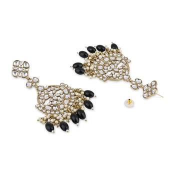 traditional kundan pearl handcrafted dangle chandbali earrings ethnic jewellery 2