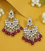 traditional kundan pearl chandbali earrings
