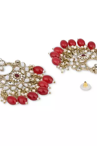 traditional kundan pearl chandbali earrings