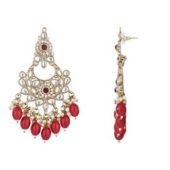 traditional kundan pearl chandbali earrings 3