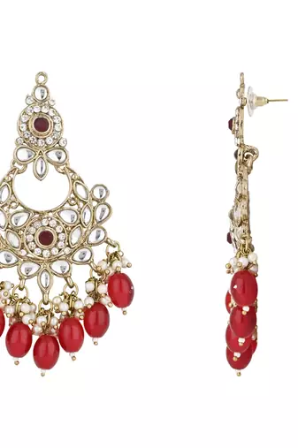 traditional kundan pearl chandbali earrings