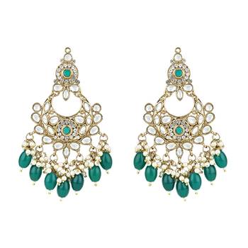 traditional kundan pearl chandbali earrings 2