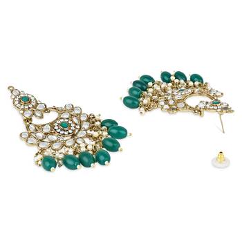 traditional kundan pearl chandbali earrings 3