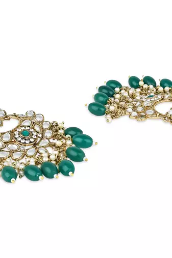 traditional kundan pearl chandbali earrings