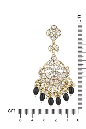 traditional kundan pearl handcrafted dangle chandbali earrings ethnic jewellery