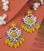 traditional kundan pearl chandbali earrings
