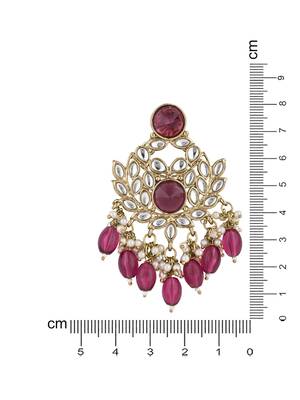 I jewels traditional kundan pearl chandbali earrings 5