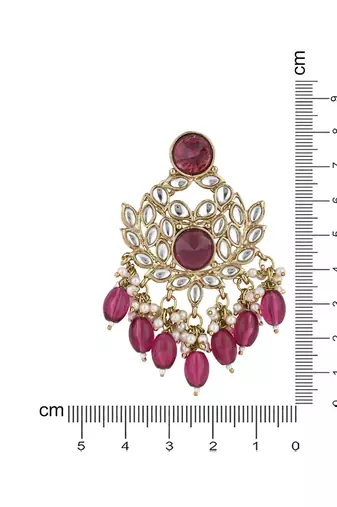 I jewels traditional kundan pearl chandbali earrings