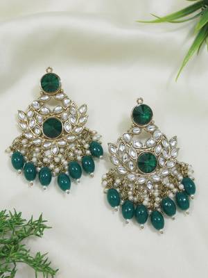 traditional kundan pearl chandbali earrings 1