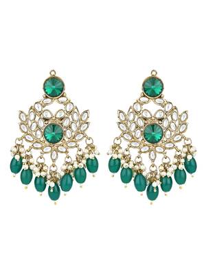 traditional kundan pearl chandbali earrings 2