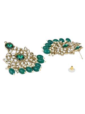 traditional kundan pearl chandbali earrings 3