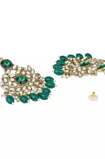 traditional kundan pearl chandbali earrings