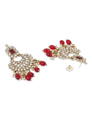 traditional kundan pearl handcrafted dangle chandbali earrings ethnic jewellery 2