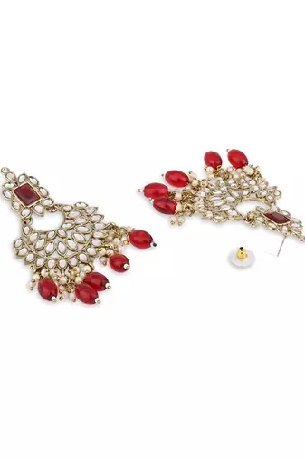 traditional kundan pearl handcrafted dangle chandbali earrings ethnic jewellery