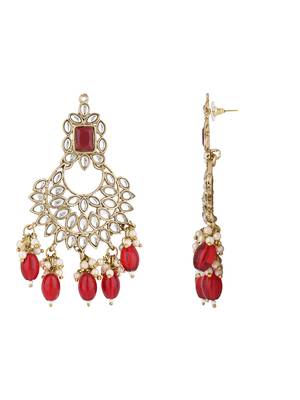 traditional kundan pearl handcrafted dangle chandbali earrings ethnic jewellery 3