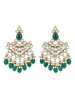 traditional kundan pearl chandbali earrings 2