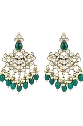 traditional kundan pearl chandbali earrings