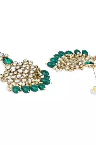 traditional kundan pearl chandbali earrings