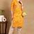 Women yellow printed viscose rayon kurta