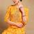 Women yellow printed viscose rayon kurta