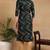Women green printed viscose rayon kurta