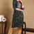 Women green printed silk kurta