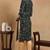 Women green printed silk kurta