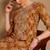 Women orange printed viscose rayon kurta