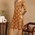 Women orange printed viscose rayon kurta