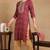 Women pink printed viscose rayon kurta
