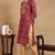 Women pink printed viscose rayon kurta