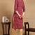 Women pink printed viscose rayon kurta
