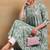 Women green printed viscose rayon kurta